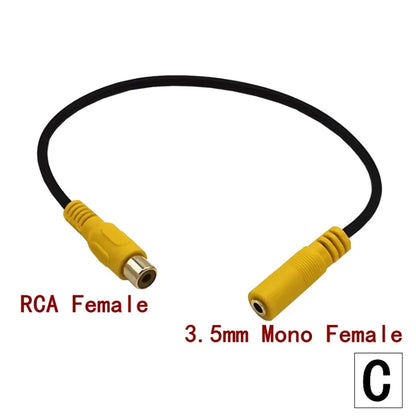 UXG 3.5mm Mini Mono Male to RCA Female Video Audio Adapter Cable | 1FT