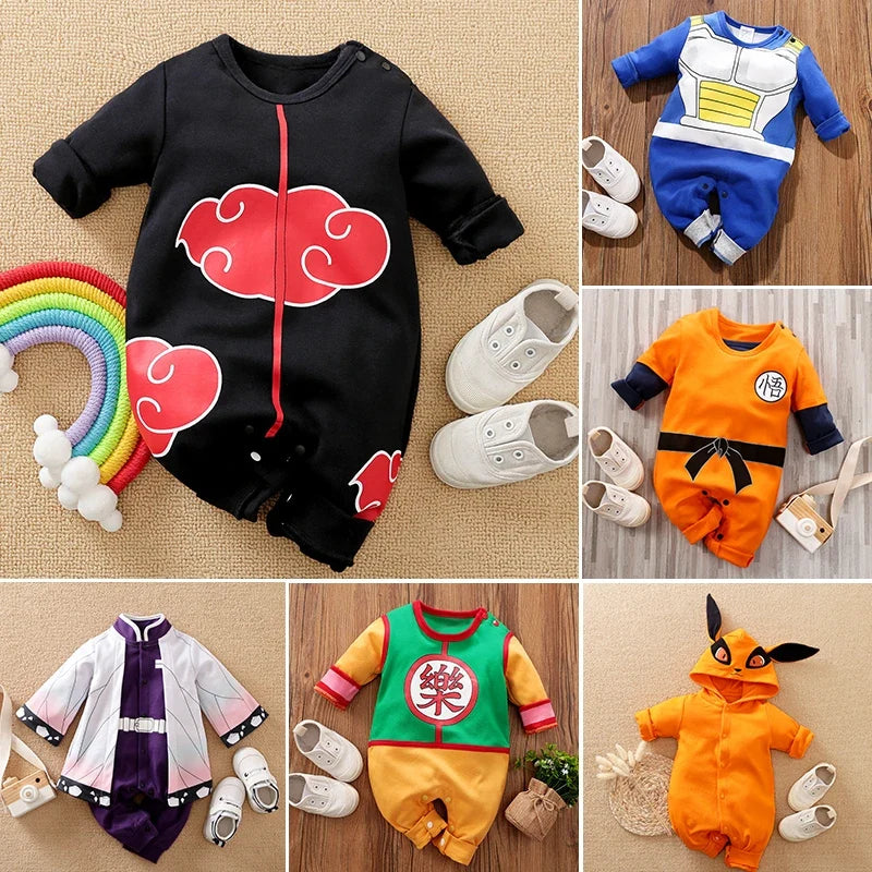 Newborn Baby Anime Cape Style Children Long Sleeve Cotton Bodysuit, Cute Kids Boys Girls Romper