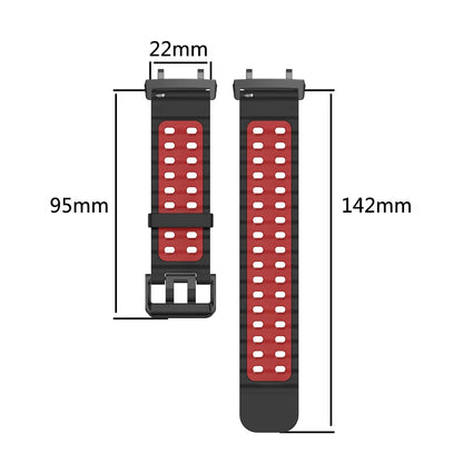 Marine band for Amazfit watch T-rex 3/2/ultra two-tone elastic silicone strap for T-Rex/T Rex Pro breathable sport bracelet