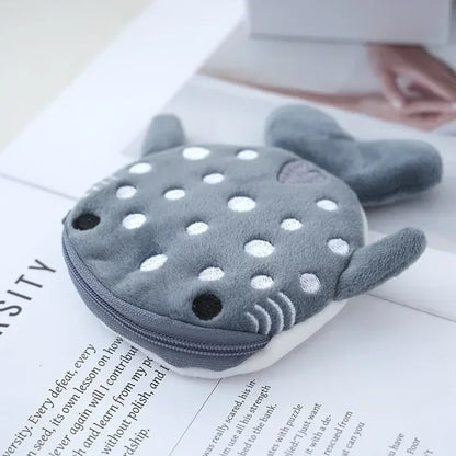 Cute Animal Plush Coin Purse | Zipper Change Purse with Keychain Mini Wallet
