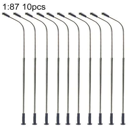 HO Scale Street Lamp Post Warm White 1:87 Model Railway Lighting | 10 Pack Diorama Accessory