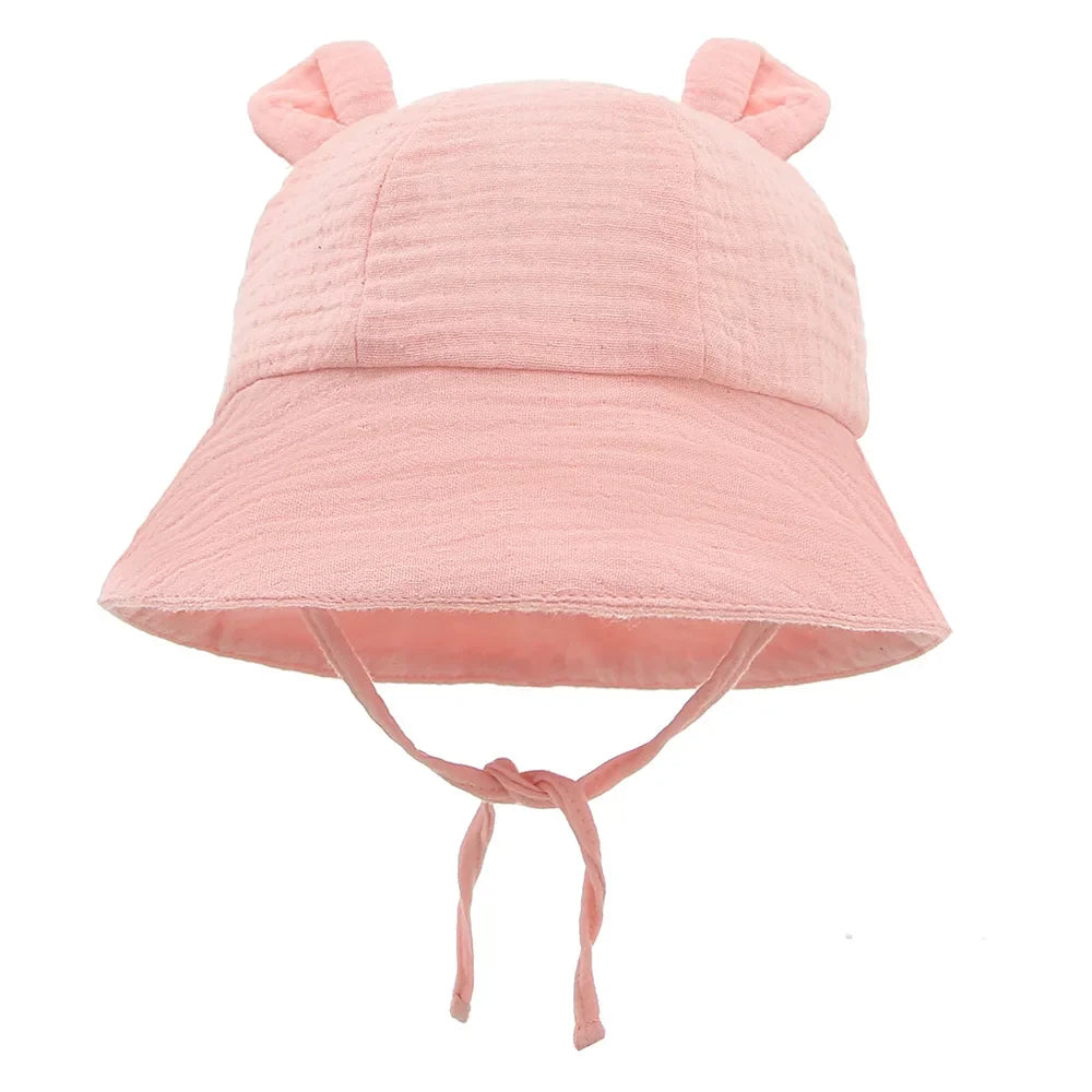 Muslin Baby Sun Hat for Newborn | Cotton Bucket Hat for Infant Summer