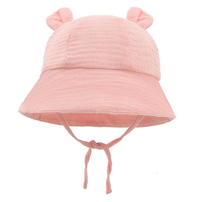 Muslin Baby Sun Hat for Newborn | Cotton Bucket Hat for Infant Summer