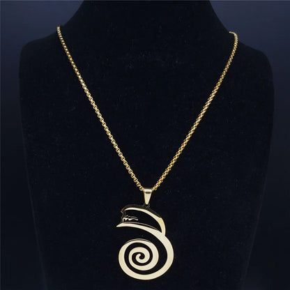 Dai Ko Myo Stainless Steel Pendant Necklace | Gold Color Master Reiki Symbol Jewelry