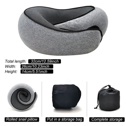 Travel Neck Pillow – U-Shaped Memory Foam Snail Style Neck Support