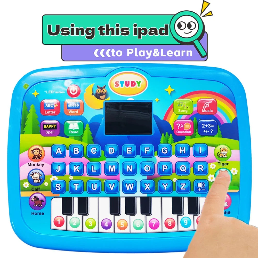 Kids’ Education Tablet Toy, Age 3+ Literacy Math Music Learning, Doubles as Electronic Keyboard, Birthday Christmas Gift