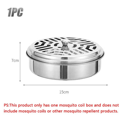 Round Mosquito Coil Holder with Cover | Stainless Steel Burner Tray