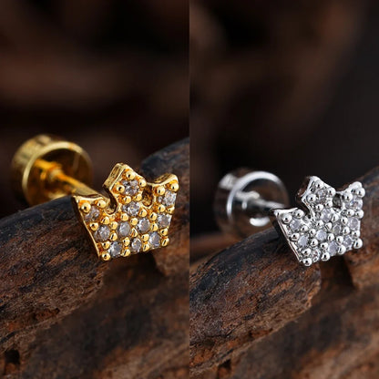 Zircon Star Ear Studs Stainless Steel Cartilage Tragus Helix Piercing | Mixed Style Earrings for Unisex