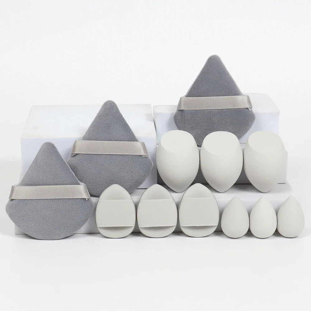 12pcs Makeup Sponge Set | Velvet Triangle Powder Puff for Foundation