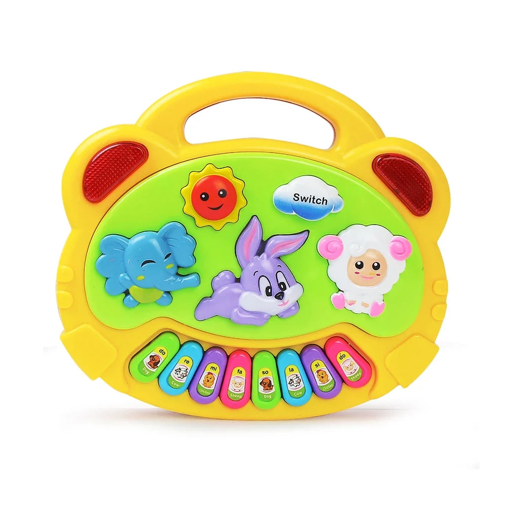 Kids Cartoon Piano Keyboard Game with Animal Sounds Flashing Light Music Baby Instrument Music Toys Educational Toys Kids Gifts