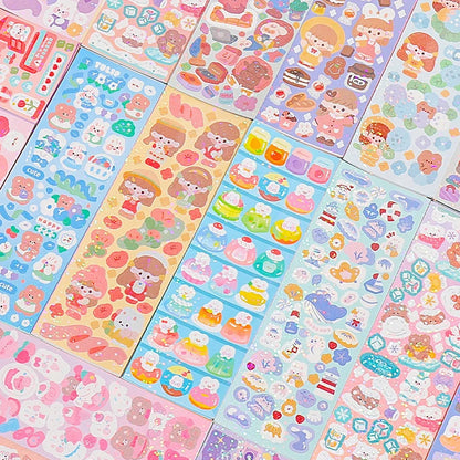 200p Kawaii Stickers for Kids | Cute Stationery Diary Decoration Set