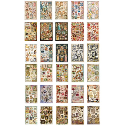 Vintage Sticker Book Collection | 30pcs Retro Amusement Park Tour Decals