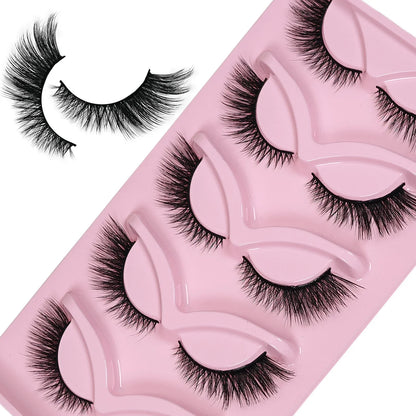 5 Pairs Cat Eye Lashes Wispy Fake Lashes | Fluffy Winged False Eyelashes