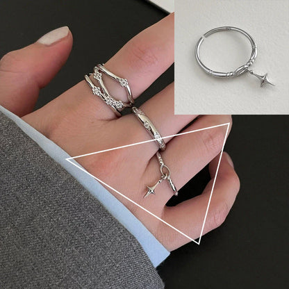 VENTFILLE 925 Sterling Silver Flower Lace Ring | Korean Fashion Adjustable CZ Ring