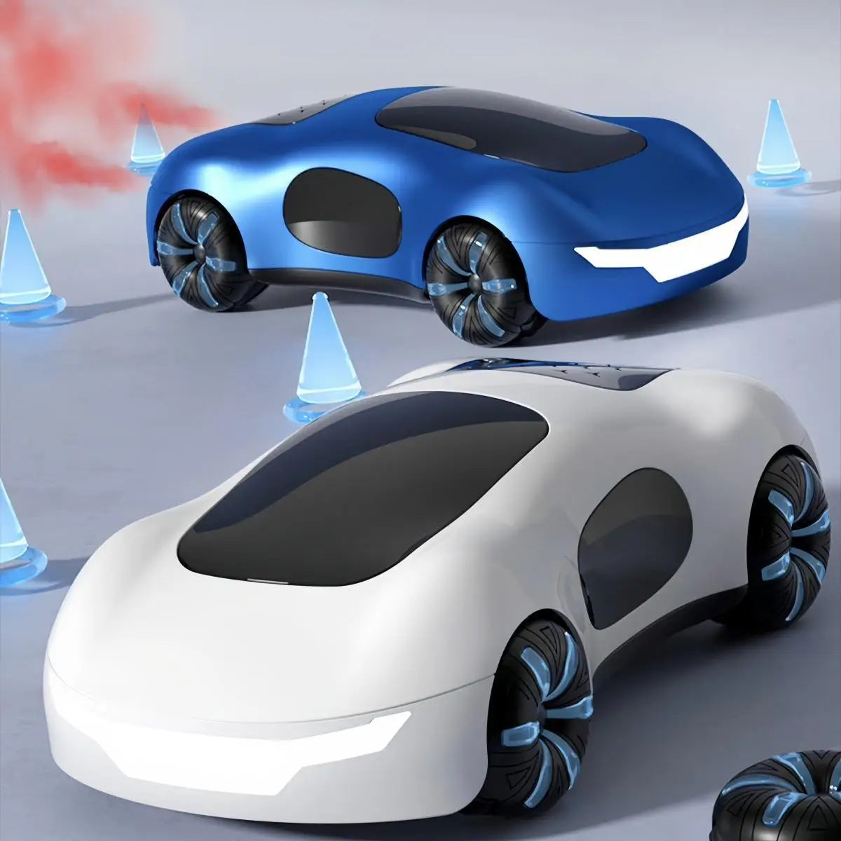NEW cool sports car dual spray with sound and cool lights four-wheel drive science fiction concept car children's remote control