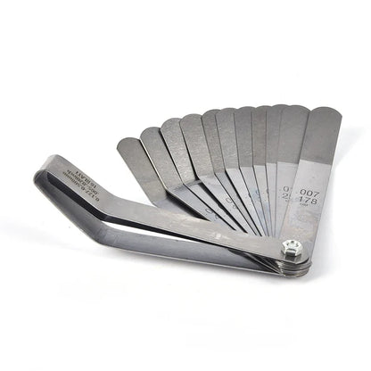Curved Stainless Steel Feeler Gauge 16 Blades | Metric Gap Measuring Tool 0.05-1mm