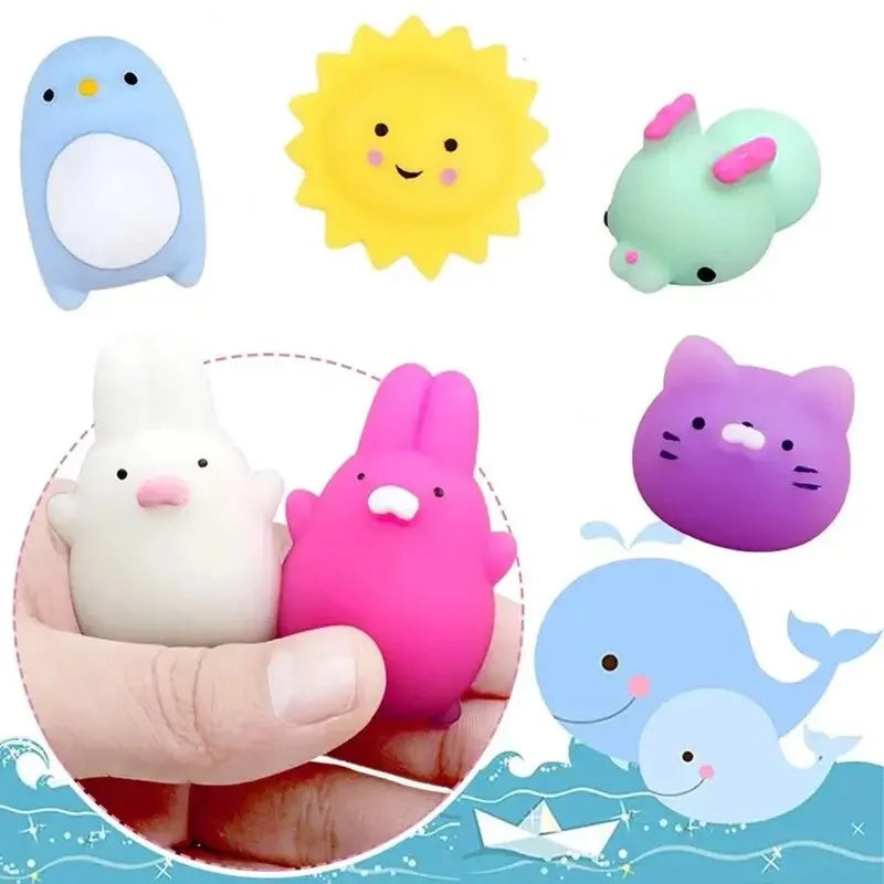 20 Pcs Random Cute Animals Vent and Relieve Stress with Toys and Small Gifts Soft Rubber Animal Pinching