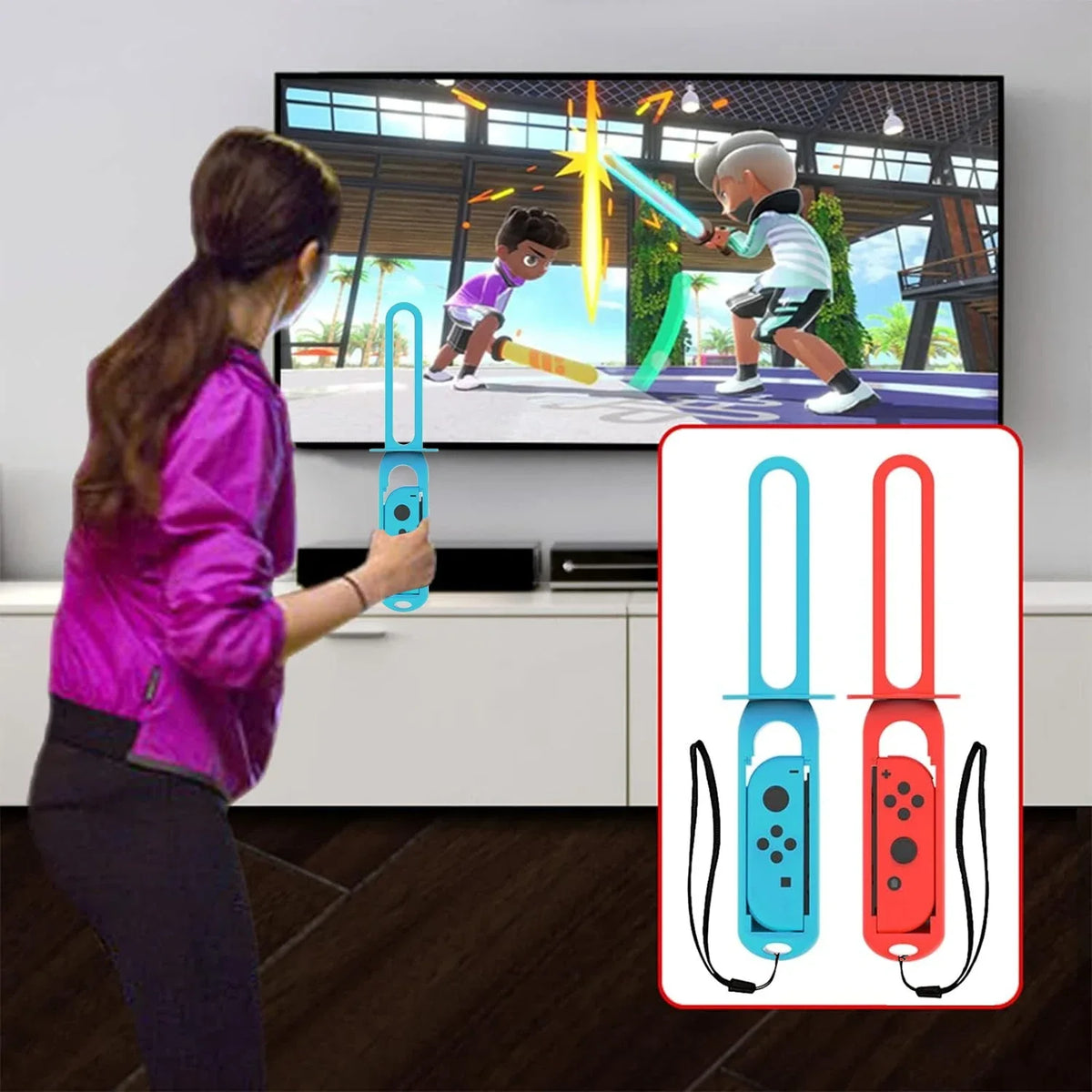 10 in 1 Switch Sports Accessories Bundle for Nintendo Switch Oled Game Sports Accessories Kit with Golf Clubs Golf Clubs