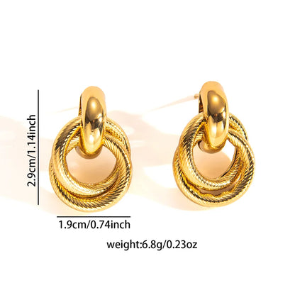 316L Stainless Steel Hoop Earrings for Men Women | Geometric Drop Earrings