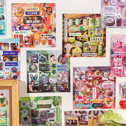 Mr. Paper Cute Foods Scrapbooking Sticker Book | Vintage Fruit Cake Sticker Set for DIY Crafts
