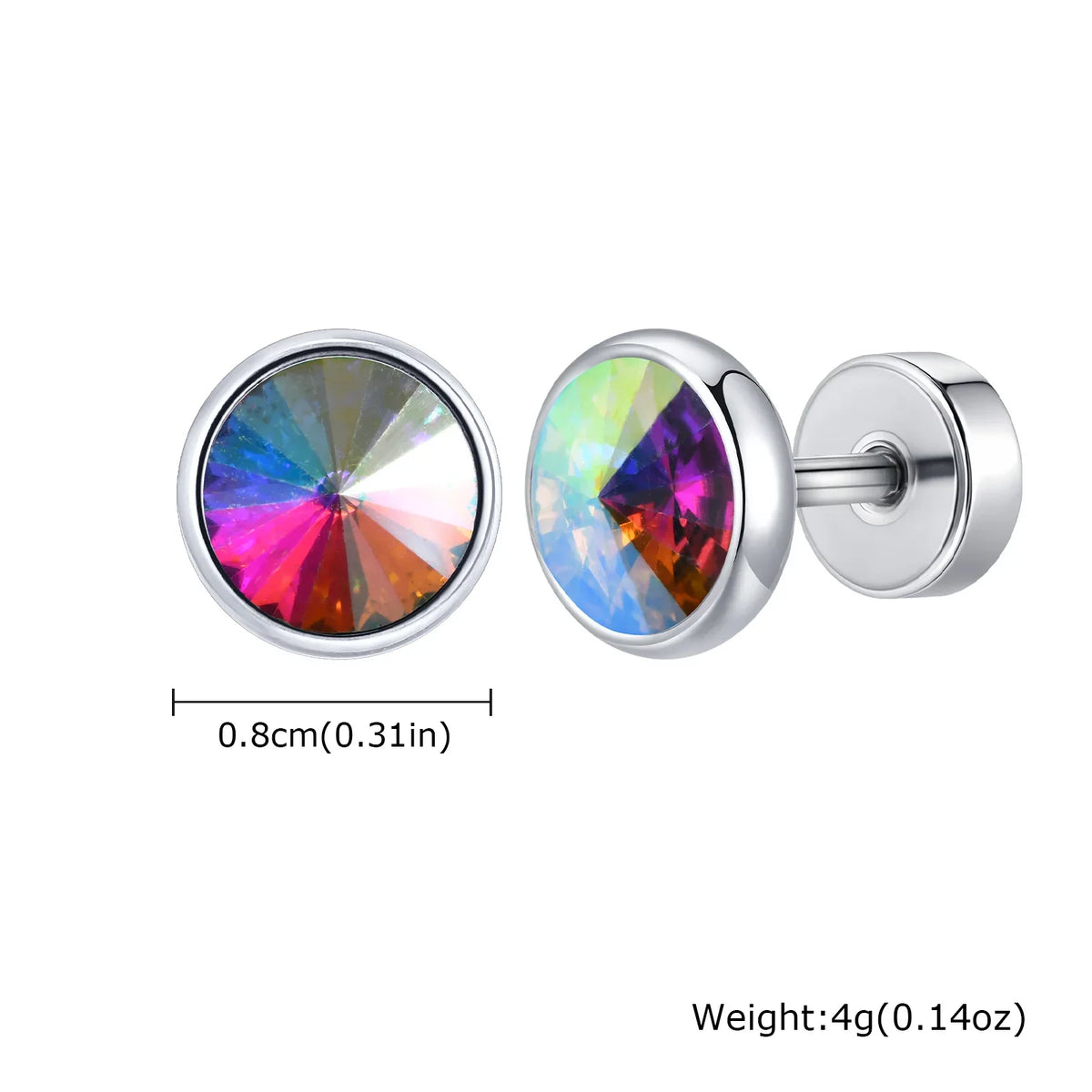 Anti Allergy Round Zircon Stud Earring for Men | AAA CZ Stainless Steel Hip Hop Classic Jewelry