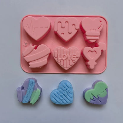 55 Piece Small Heart Shaped Silicone Cake Mold | Heart Chocolate Pastry Molds for DIY Baking