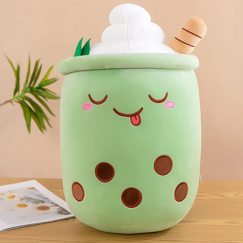 Kawaii Boba Fruit Bubble Tea All Series Cartoon Plush Toy Stuffed Animals Cute Food Milk Tea Soft Toys Room Decor Pillow Gifts