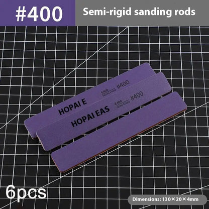 6pcs DIY Model Sanding Sticks Set | Semi-Rigid Polishing Rods for Plastic Models