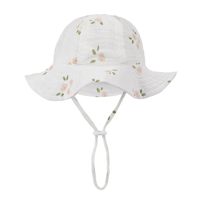 Floral Print Baby Bucket Hats | Adjustable Sun Protection Caps for Infant Boys Girls