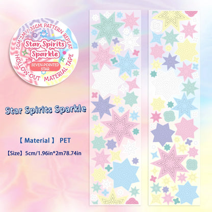 Colorful Star and Heart Die-Cut Stickers | Multi-Layer Hollow Decorative Journal Stickers