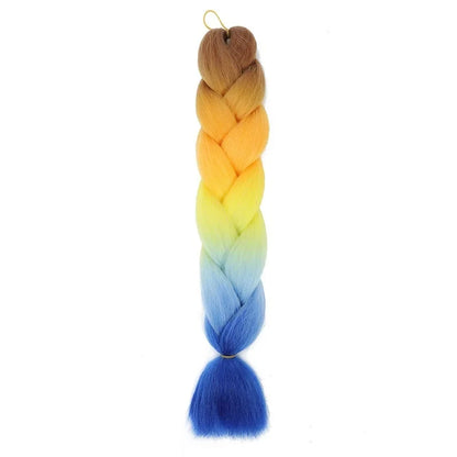 24-Inch Yaki Braids Ombre Jumbo Braiding Hair | Green Synthetic Hair Extensions for DIY Styles