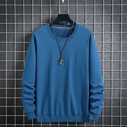 Aflczyu Men’s Tatting Sweatshirt - O-Neck, Full Sleeve, Solid Pattern, Regular Fit, Casual Style, Standard Thickness, Spring & Autumn Wear