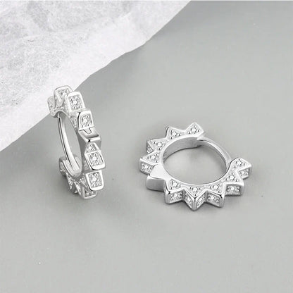 ANENJERY CZ Zircon Circle Hoop Earrings | Punk Trendy Fashion Jewelry