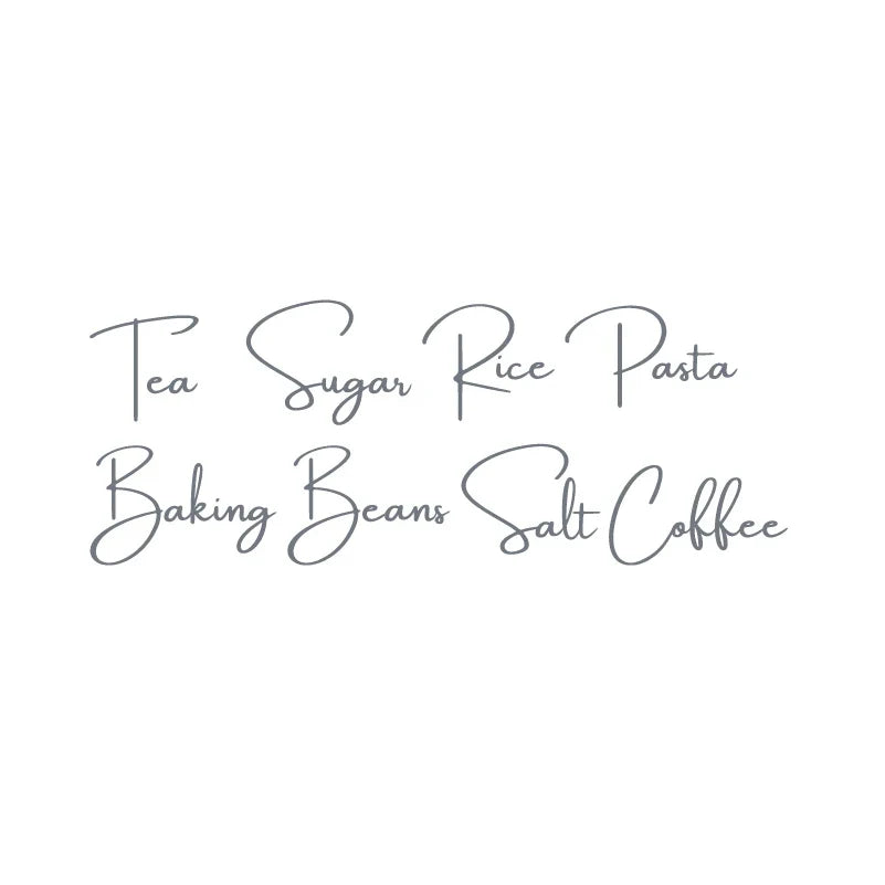 Kitchen Canister Labels Sticker Set | Waterproof Vinyl Decals for Tea Coffee Sugar