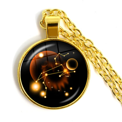 Zodiac Necklace Silver Plated | 12 Constellation Pendant Jewelry