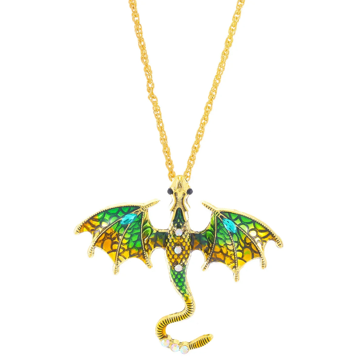 Goth Fly Dragon Pendant Necklace | Punk Snake Chain Choker for Men and Women