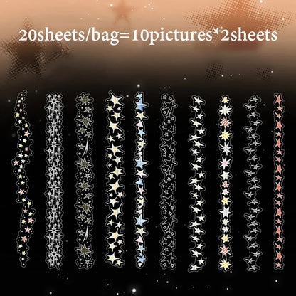 Mr.Paper 20pcs Starlight Series Laser Silver PET Stickers | Holographic Star Decor for Journals and DIY Crafts