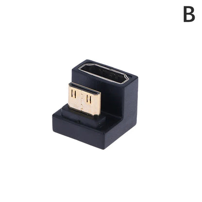 1PC HDMI-Compatible Adapter 360 Degree Angled U-shaped L Converter Mini HD Male to Female | HDMI Port Saver
