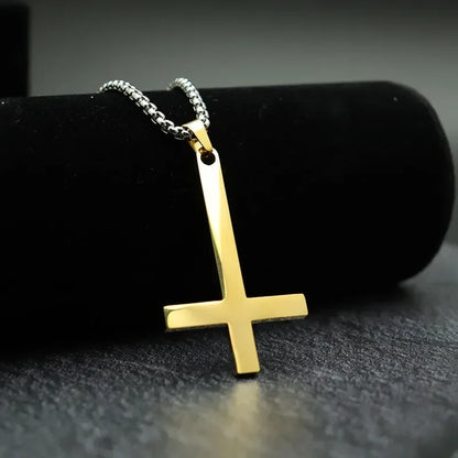 Simple Cross With Circle Pendant Necklace | Stainless Steel Christ Cruz Chain for Men and Boys