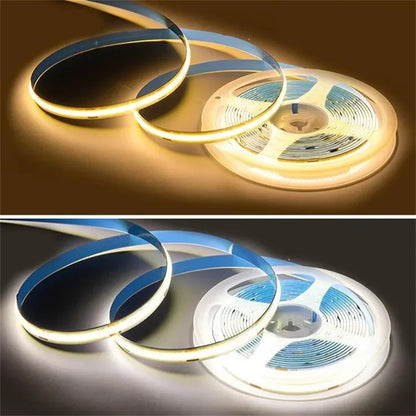 USB 5V COB LED Strip Lights | Dimmable 320 LEDs/m Flexible Strip for Kitchen Cabinet Mirror Bedroom