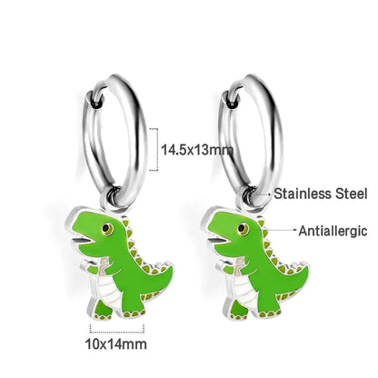 LUXUSTEEL Animal Hoop Earrings | Stainless Steel Drop Earrings for Women