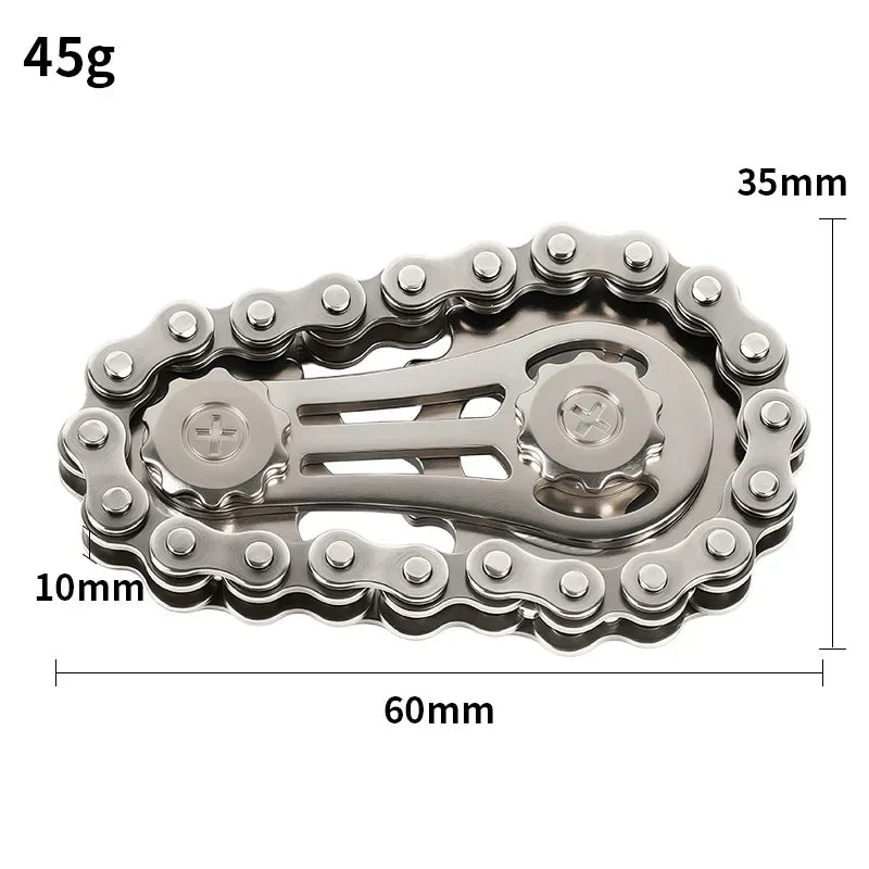 Chain Tooth Mechanical Flywheel Fidget Spinner | Metal Bike Chain EDC Stress Relief Toy