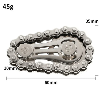 Chain Tooth Mechanical Flywheel Fidget Spinner | Metal Bike Chain EDC Stress Relief Toy