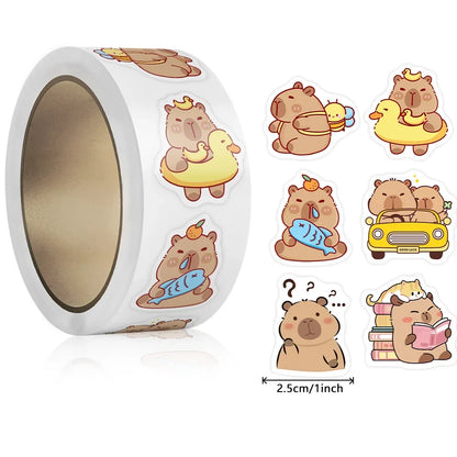 500PCS Cartoon Capybara Stickers Anime Decal Skateboard Laptop Motorcycle Guitar Cute Kawaii Cartoon Movie Sticker Kids Toy