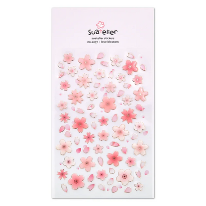 Korean Cherry Blossom Petal Stickers | Sakura Scrapbook and Stationery Set