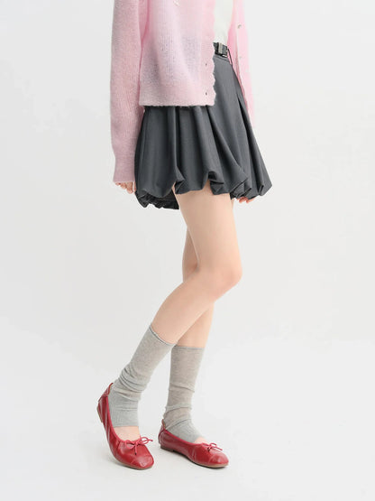 Plus Size Ballet Bud Skirt Chic Gray Autumn Style