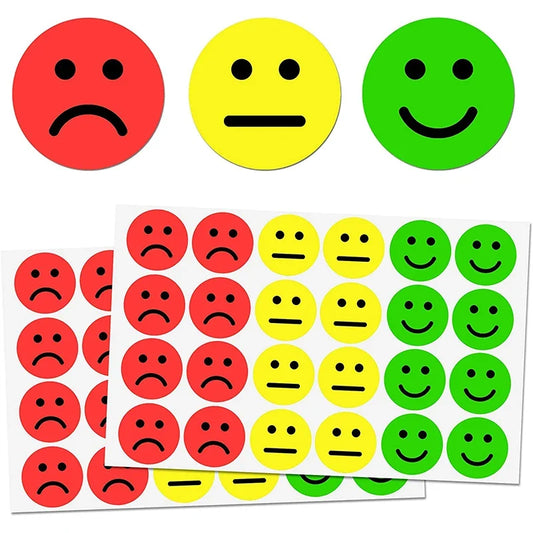 1" Happy Sad Smiling Face Behavior Stickers 120-1200pcs Labels Teachers Classroom School Kids Student Reward Sticker Toys Gifts