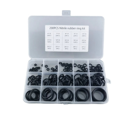 200pcs Rubber O-Ring Assortment Kit | Faucet and Hose Seal Washer Combo Set