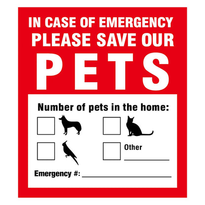 Pet Alert Safety Stickers for Fire Rescue | Emergency Pet Inside Decal for Window or Door