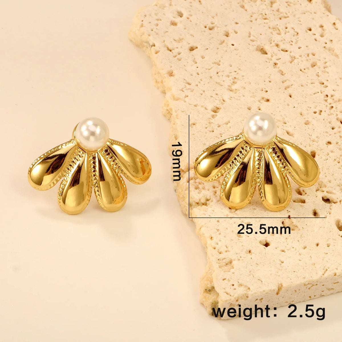 LUXUKISSKIDS Fairy Flower Earrings Stud | Gold-Plated Stainless Steel Piercing Jewelry for Women